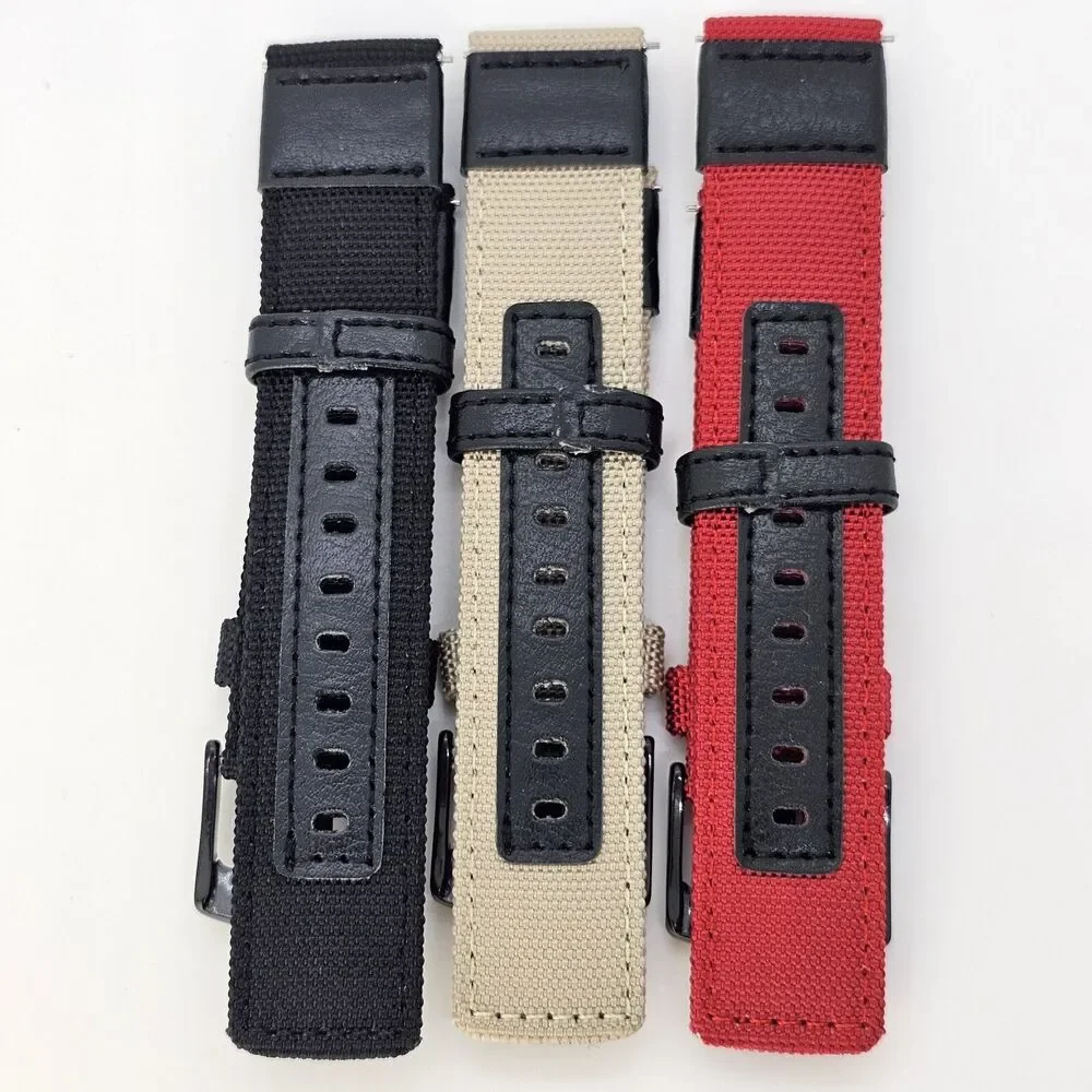 3X‎ Men's 22MM Watch Premium Nylon Canvas Straps Black Tan Red Quick Release